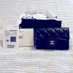 Chanel flap closure wallet